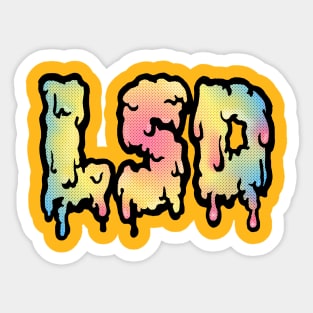 LSD /\/\/\ Psychedelic Typography Design Sticker